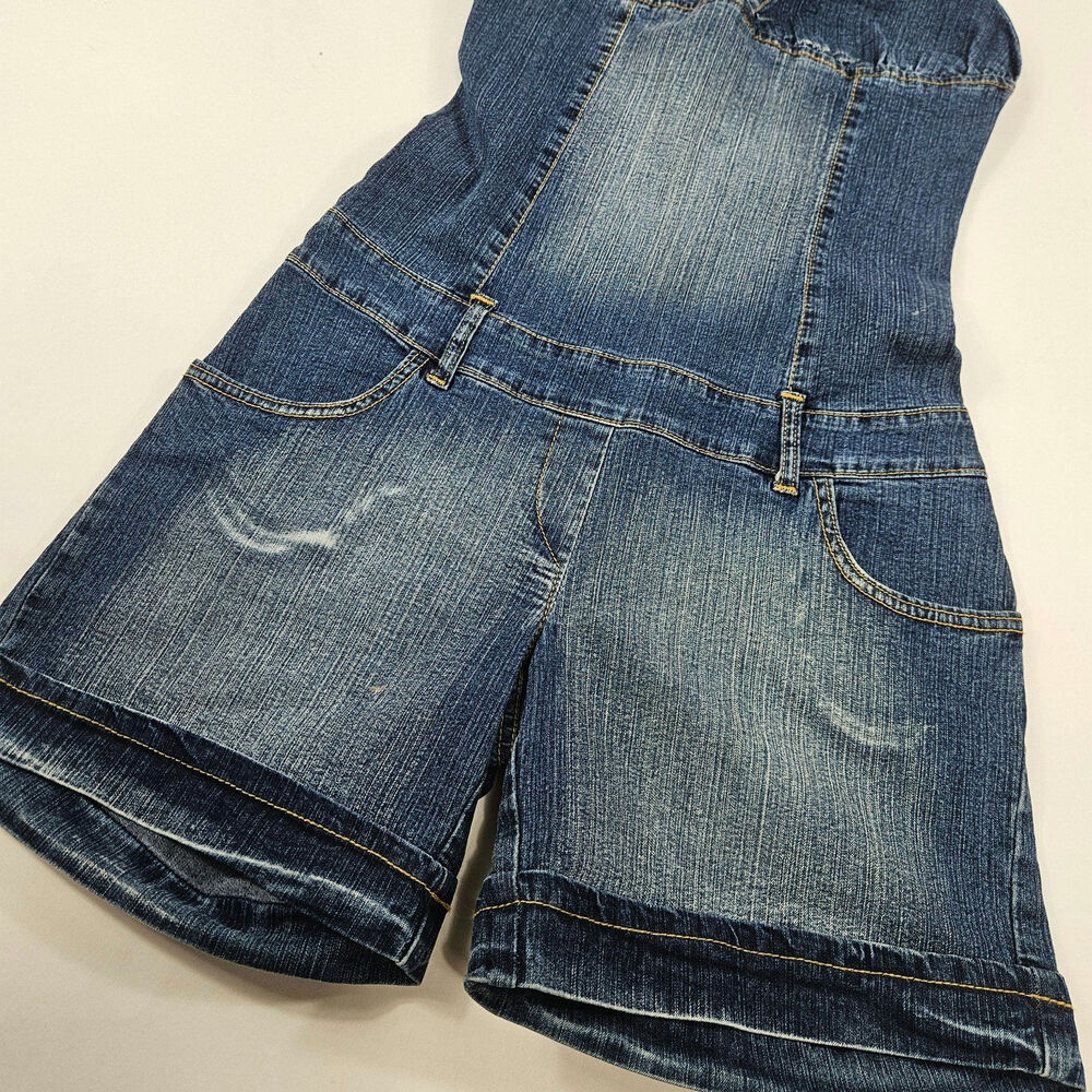 Y2k Euro Halter Jumpsuit Denim Vintage Subversive - Size Small - Picture 3 of 6